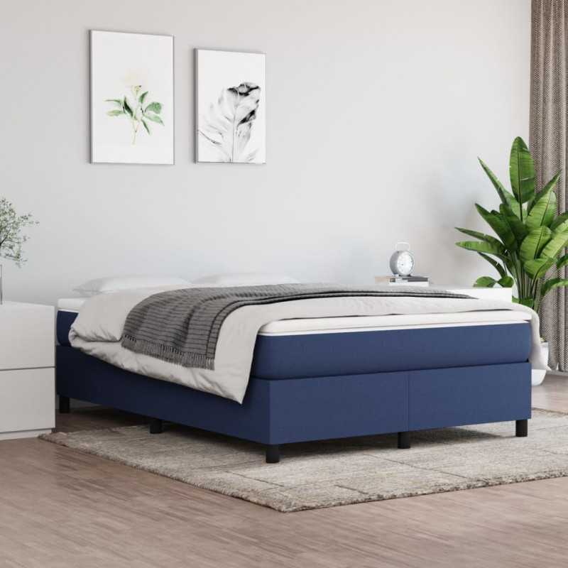 Boxspringbett Blau 140x190 cm Stoff