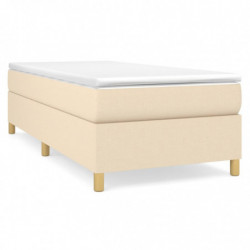 Boxspringbett Creme 90x200 cm Stoff