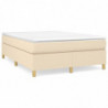 Boxspringbett Creme 140x190 cm Stoff