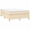 Boxspringbett Creme 140x190 cm Stoff