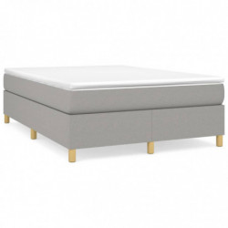 Boxspringbett Hellgrau 140x200 cm Stoff