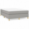 Boxspringbett Hellgrau 140x200 cm Stoff