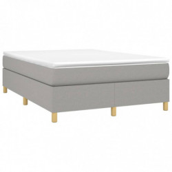 Boxspringbett Hellgrau 140x200 cm Stoff