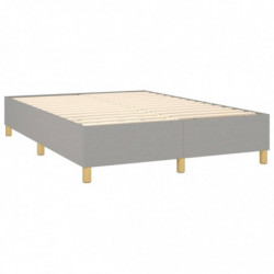 Boxspringbett Hellgrau 140x200 cm Stoff