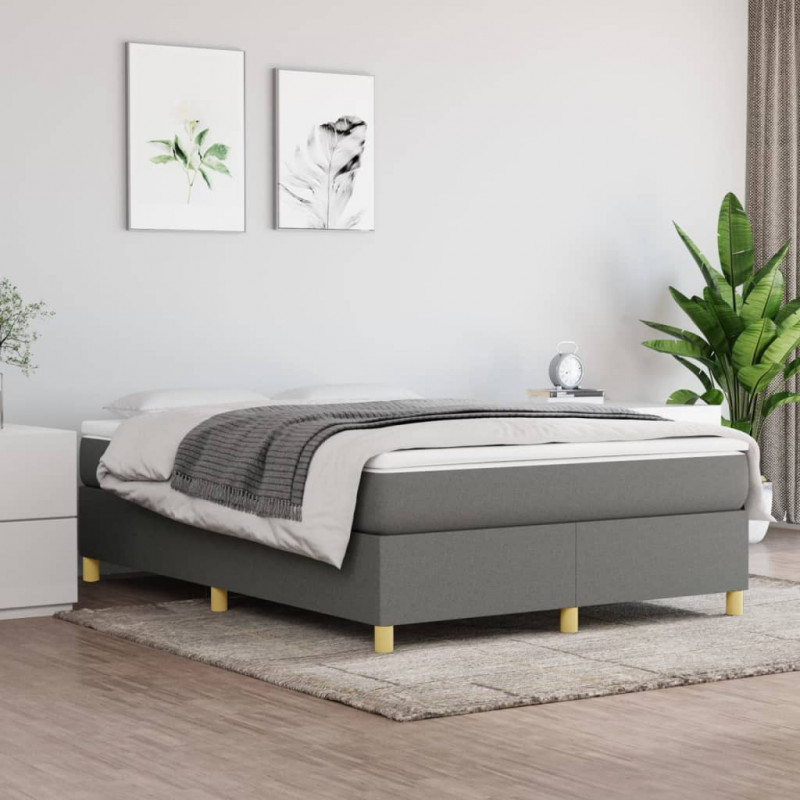 Boxspringbett Dunkelgrau 140x200 cm Stoff