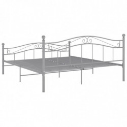 Bett Grau Metall 140x200 cm