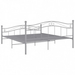 Bett Grau Metall 160x200 cm