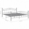 Bett Grau Metall 160x200 cm