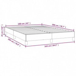 Bettgestell Schwarz 160x200 cm Stoff