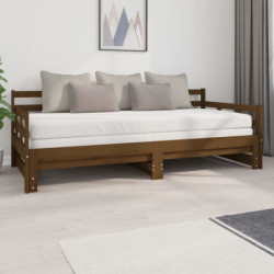 Tagesbett Ausziehbar Honigbraun Massivholz Kiefer 2x(90x200) cm