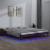 Massivholzbett mit LEDs Honigbraun 180x200 cm 6FT Super King