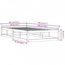 Massivholzbett Honigbraun 90x190 cm 3FT Single