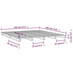 Massivholzbett Schwarz 120x190 cm Kiefer 4FT Small Double