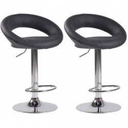 2er Set Barhocker Olinda Kunstleder chrom