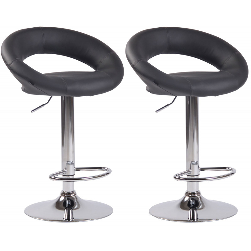 2er Set Barhocker Olinda Kunstleder chrom