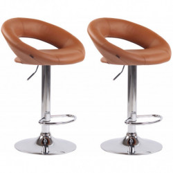2er Set Barhocker Olinda Kunstleder chrom