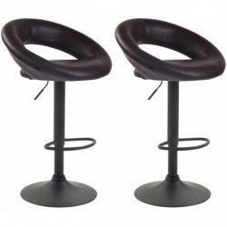 2er Set Barhocker Olinda Kunstleder schwarz
