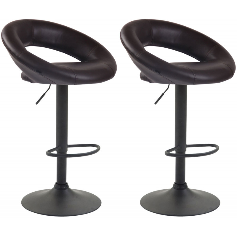 2er Set Barhocker Olinda Kunstleder schwarz