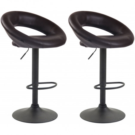 2er Set Barhocker Olinda Kunstleder schwarz