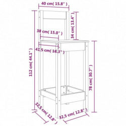 Barstühle 2 Stk. Honigbraun 40x41,5x112 cm Massivholz Kiefer