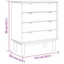 Schubladenschrank Braun Grau 76,5x39,5x90cm Massivholz Kiefer