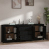 Sideboard Schwarz 210x35x80 cm Massivholz Kiefer