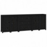 Sideboard Schwarz 230x35x80 cm Massivholz Kiefer