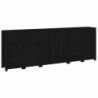 5-tlg. Sideboard-Set Schwarz Massivholz Kiefer