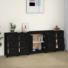 5-tlg. Sideboard-Set Schwarz Massivholz Kiefer