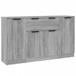 Sideboards 3 Stk. Grau Sonoma Holzwerkstoff