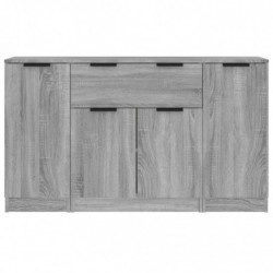 Sideboards 3 Stk. Grau Sonoma Holzwerkstoff