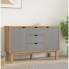 Sideboard Braun und Grau 113,5x43x73 cm Massivholz Kiefer