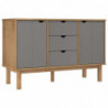 Sideboard Braun und Grau 113,5x43x73 cm Massivholz Kiefer