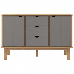 Sideboard Braun und Grau 113,5x43x73 cm Massivholz Kiefer