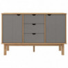 Sideboard Braun und Grau 113,5x43x73 cm Massivholz Kiefer