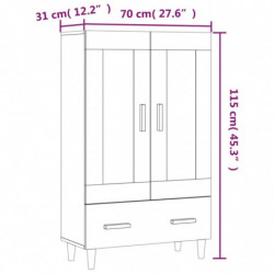 Highboard Schwarz 70x31x115 cm Holzwerkstoff