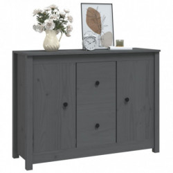 Sideboard Grau 100x35x74 cm Massivholz Kiefer