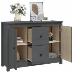 Sideboard Grau 100x35x74 cm Massivholz Kiefer