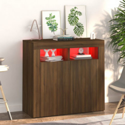 Sideboard mit LED-Beleuchtung Braun Eichen-Optik 80x35x75 cm