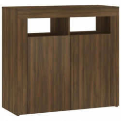 Sideboard mit LED-Beleuchtung Braun Eichen-Optik 80x35x75 cm