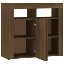 Sideboard mit LED-Beleuchtung Braun Eichen-Optik 80x35x75 cm