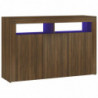 Sideboard mit LED-Beleuchtung Braun Eichen-Optik 115,5x30x75 cm