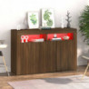 Sideboard mit LED-Beleuchtung Braun Eichen-Optik 115,5x30x75 cm