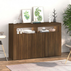 Sideboard mit LED-Beleuchtung Braun Eichen-Optik 115,5x30x75 cm