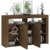 Sideboard mit LED-Beleuchtung Braun Eichen-Optik 115,5x30x75 cm