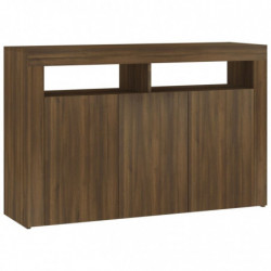 Sideboard mit LED-Beleuchtung Braun Eichen-Optik 115,5x30x75 cm