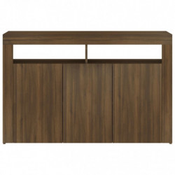 Sideboard mit LED-Beleuchtung Braun Eichen-Optik 115,5x30x75 cm