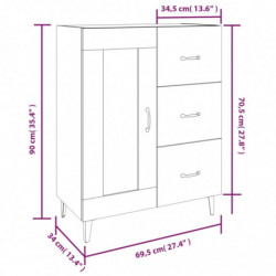 Sideboard Braun Eichen-Optik 69,5x34x90 cm Holzwerkstoff