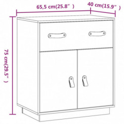 Sideboard Grau 65,5x40x75 cm Massivholz Kiefer