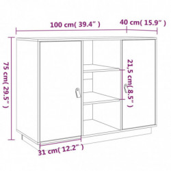 Sideboard Weiß 100x40x75 cm Massivholz Kiefer